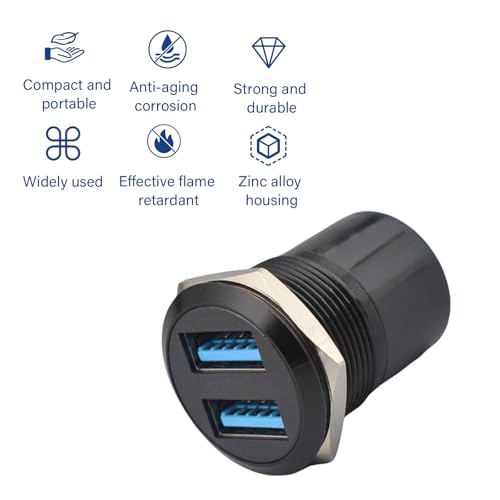 Adaptador panel USB 3.0 Doble Hembra 2x USB 3.0 miniatura 4