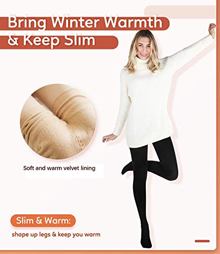 JEPOZRA Damen Thermostrumpfhosen Winter, Warm Samt, Blickdicht, Schwarz und Naturfarben. - Image 4