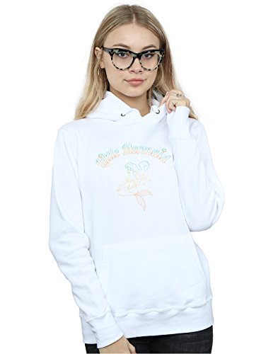 Disney Princess Women's The Little Mermaid Gradient Hoodie White Small