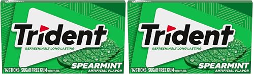 Image of Trident Spearmint Sugar Free Gum, 14 Pieces (Pack of 2)