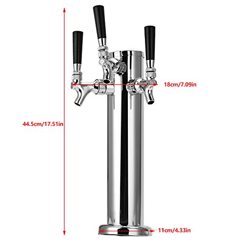 Tour de tirage de bière à 3 robinets en acier inoxydable pour kégerateur - Image 4