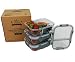 [3-Pack] 3 Compartment Bento Box Leak Proof Glass Meal Prep Food Storage Lunch Containers - Portion Control for Keto, DASH and Mediterranean Diet - BPA Free - Free Keto Cookbook Sample