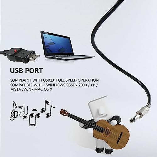 Câble USB vers TRS 6,35 mm pour brancher un microphone externe sans interface audio - 7