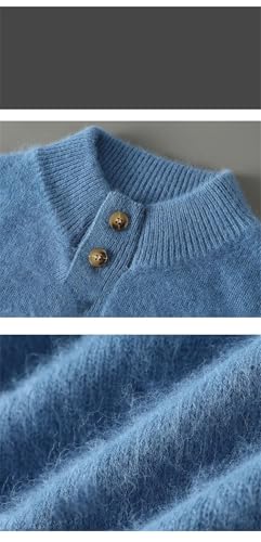 Men's Stand Collar Half-Breasted Warm Knitted Sweater2