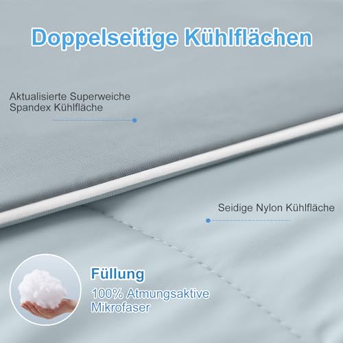 MH MYLUNE HOME Superweiche Kühldecke für Menschen Arc-Chill Q-Max0.43 Cooling Blanket 150x200 Kühlende Bettdecke Sommer Selbstkühlende Decke Leichte Sommerdecke Kühlend Wohndecke (grau, 150 x 200 cm)