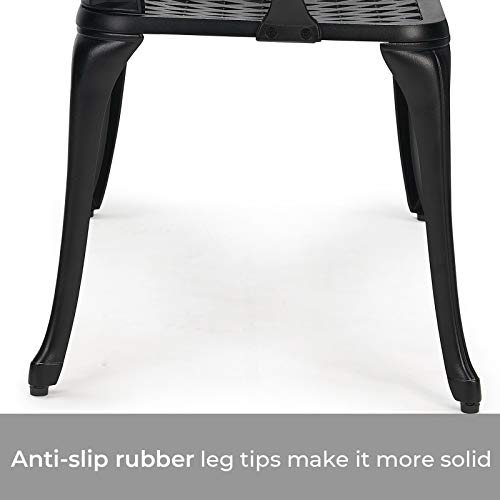 Laurel Canyon 38" Garden Bench, Cast Aluminum Outdoor Patio Bench Loveseats Park Yard Furniture, 2-Person Patio Metal Bench Park Bench, Black #TOP4