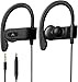 Avantree E171 - AUX 3.5mm Sport Kopfhörer kabelgebunden mit Mikrofon, schweißfest, zum Laufen, Over Ear Kopfhörer mit Ohrbügel, In Ear Jogging-Kopfhörer für Workout, Training, Fitnessstudio,Schwarz