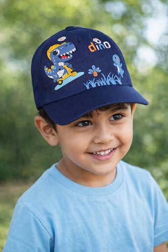 Image of PASSION PETALS Summer Dino Rockstar Baseball Cap for Kids Boys and Girls 2-4Years