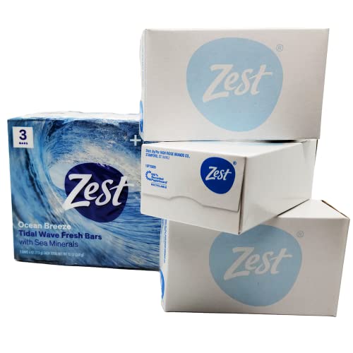 Image of Zest Bar Soap 3 ct, ocean breeze, 12 Ounce