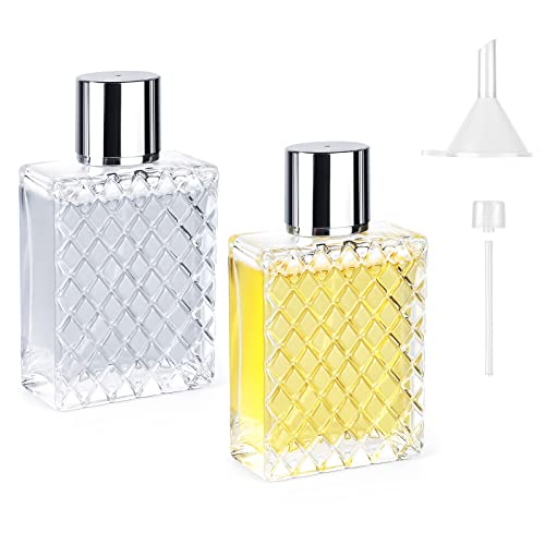 Ysimple 100ml Flacon Parfum Vide, Portable de Voyage Atomiseur Pulvérisation Flacon de Parfum, Vaporisateur de parfum pour Voyage avec Entonnoir De Remplissage（2 Pièces）