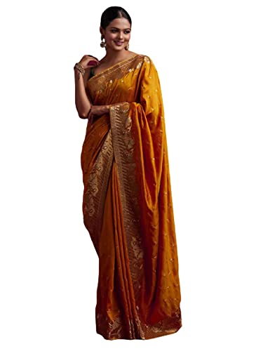 Sari traditionnel en soie d'exception, design semi-cousu haut de gamme