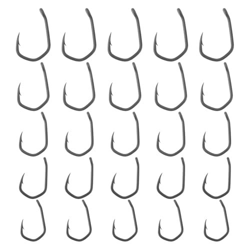 Briny River Lot de 50 Hameçons à Griffes Micro-ardillons pour Pêche à La Carpe Tailles N° 4 6 8 10 12 en Acier Allié Au Carbone avec Revêtement PTFE