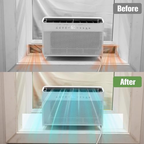 Image of Insulation Foam Block 2 Pack, for U-Shape Window Air Conditioner Units with Foam Strip, Stop Cold Drafts Air Leak, Compatible with Midea and Danby Insulation Panels Window Seal Kit, White