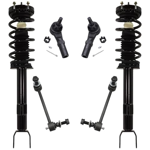 Image of Detroit Axle - RWD Front 6pc Struts Kit for 11-19 Chrysler 300, Struts & Coil Spring Sway Bars Outer Tie Rods 2011 2012 2013 2014 2015 2016 2017 2018 2019 Replacement Suspension