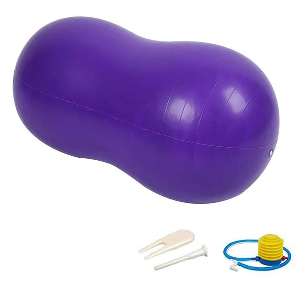 Pelota De Yoga Pilates Bola de Yoga Inflable Peanut Ejercicio Bola explotar Bola de Equilibrio Grueso con la Bomba Manual for la Fitness de Yoga Terapia física Pelota De Yoga(United States)