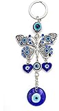 Blue Evil Eye Design: Dieser Anhänger hat das klassische islamische Blue Evil Eye Design. Dies ist ein einfacher Anhänger, der viel Glück bringen kann. Der Schlüsselbund ist exquisit gefertigt, hat eine einfache Form und nimmt keinen Platz in der Tasche ein.