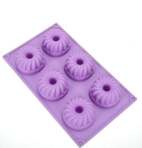 Cherion Silicone Cake mold, 6-Cavity Same Pumpkin Muffin Cups, Coffee Cake, Cupcake, Brownie and Cornbread Mold