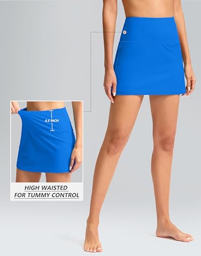 Image of SANTINY Women's High Waisted Swim Skirt with Pocket Tummy Control Tankini Swimsuit Bathing Suit Bottoms for Women