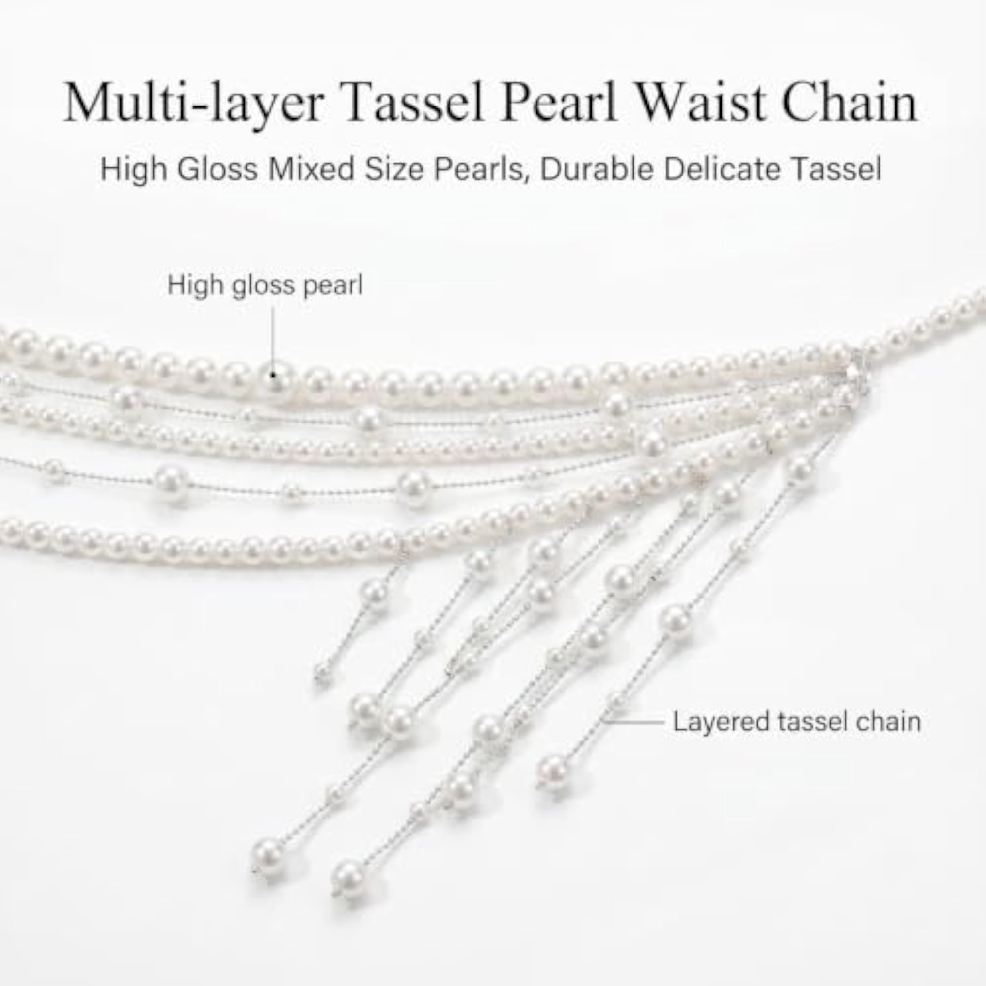Women's Pearl Tassel Multilayer Body Chain Belt