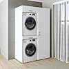 Roomart Waschmaschinenschrank Für Waschküche Mit Schublade Und Ausziehbrett Weiss Schwarz Eiche