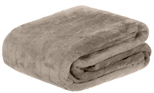 Brandsseller Felldecke Kuscheldecke Nerzfelloptik - 150 x 200 cm (Taupe-Grau)