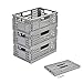 FairyHaus - Juego de 3 cestas de almacenamiento plegables, cajas de almacenamiento plegables y apilables, cajas de almacenamiento para estantes, baño, oficina, cocina (gris, plástico, M)