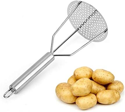 KOKSI Professional Stainless Steel Meat Tenderiser and Potato Masher, Non-Stick, Heat-Resistant