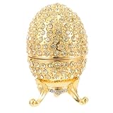 Ciieeo Schmuckkästchen Ringhalter Vintage Eierform mit Magnetverschluss und Scharnier Dekorative Schmuckbox für Osterdekoration und Geschenk