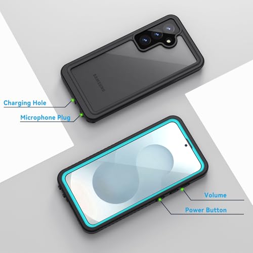 Image of Lanhiem for Samsung Galaxy S25+ Plus Case, IP68 Waterproof Dustproof Case with Built-in Screen Protector, Rugged Full Body Shockproof Protective Cover for Galaxy S25 Plus 6.7 Inch, Teal