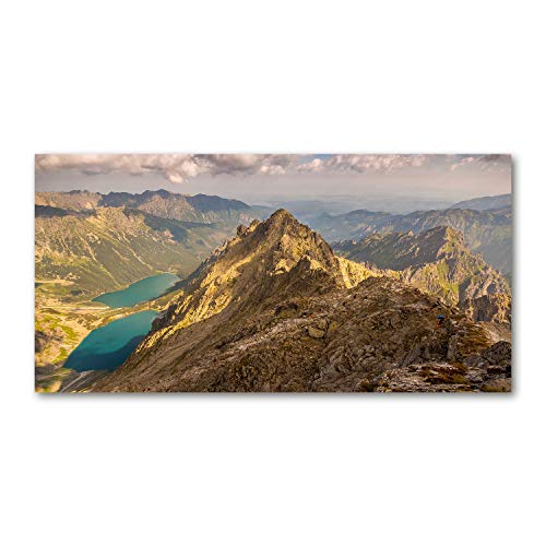Crédence de cuisine en verre trempé 120x60 cm marron oeil de la mer des tatras tulup