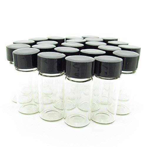 Pxyelec - 50 botellas de vidrio de muestra de líquido transparente con tapón de rosca de 10 ml Cover