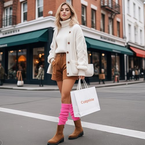Image of Pleneal Leg Warmers for Women - Fashion Warm Ribbed Knit Leg Warmers 80s Accessories for Party Sports Yoga Dance