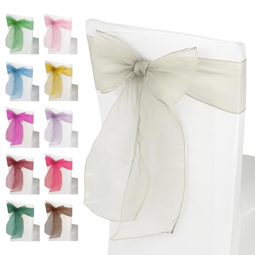 Trimming Shop Rubans Ceintures en Organza Ivoire pour Housses de Chaise Couleur Assortie Nœud...