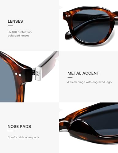 Image of SOJOS Retro Vintage Polarized Sunglasses for Women Men, Classic Square Panto Shades SJ2626