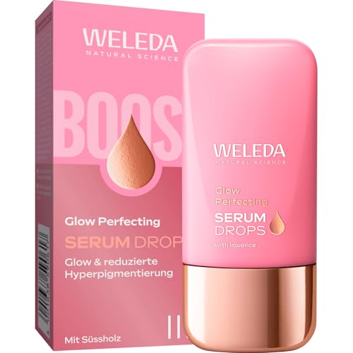 WELEDA Bio Glow Perfecting Serum Drops Strahlender Naturkosmetik Booster Drops mit Süßholz - Glow und perfektioniertes Hautbild für einen ebenmäßigen Teint (vegan 30ml)