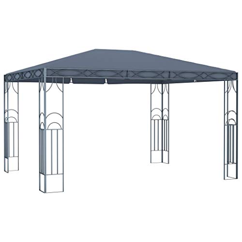 Festnight Tonnelle de Jardin Pavillon de Jardin pour Dîner, Barbecue, etc 400 x 300 cm Anthracite