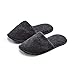 ESKYMODE Men's Cotton Bath Slippers, Terry Cloth Travel Hotel Slippers for Men Black