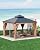 GAOMON Hardtop Spruce Wood Gazebo 10'x10', with Double Roof of Metal Sheets, 4.7'' Heavy Duty Poles, Net, and Curtain, Permanent Building for Patio, Deck, Backyard, Lawn, and Garden, Khaki