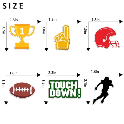 Boweurois FC297 32Pcs Football Cupcake Toppers Super Bowl Birthday Party Decorations thumb #2