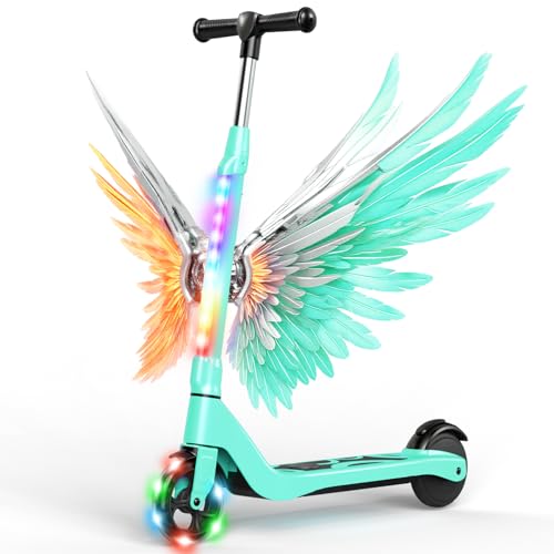 Patinete eléctrico TST para niños de 6 a 12 años, Patinete con Altura Ajustable, Patinete Infantil y Adolescente con Ruedas Flash y Luces de Cubierta, máximo 6 mph y 6 Miles Long Range E