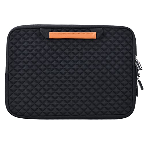 Icozzier 13-13.3 Inch Handle Diamond Foam Laptop Sleeve, Shock Resistant Electronics Accessories Storage Handbag/Stylish Travel Organizer Laptop/Ultrabook/Notebook/Macbook – Black #TOP6