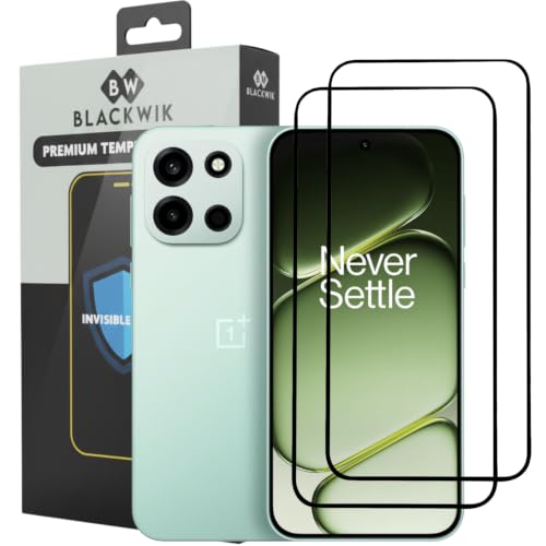 Image of Blackwik Premium Tempered Glass Screen Protector for OnePlus Nord CE6 Lite with Edge-To-Edge Protector Coverage | Easy Installation Kit (Black) (Pack Of 2)