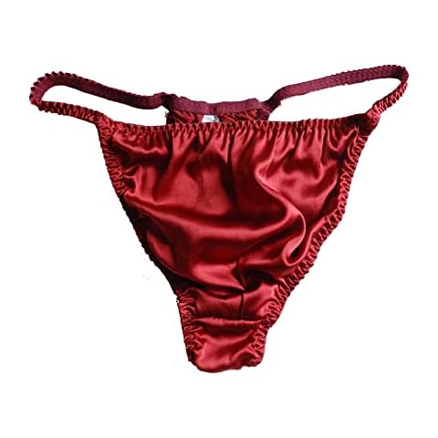 Yavorrs Men's Silk Panties G-Strings Thongs Size S M L XL 2XL (Multicoloured) (as1, alpha, m, regular, regular, red) Cover