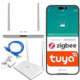 Sone Smart One ZigBee 3.0 Gateway TUYA LAN – Zentrale Bridge mit 2 Antennen, RJ45 Ethernet, Mesh Netzwerk, kompatibel mit Smart Life App, unterstützt bis zu 200 Geräte, inkl. Netzteil & Kabel