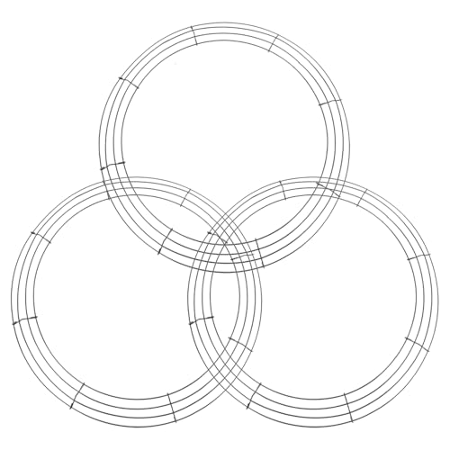 3 Pack Wreath Frames 12 inch Wire Wreath Frames Large Round Metal Form Dark Green Ring for St Patricks Front Door Craft Outdoor St.Patricks Day Easter Making Supply Holiday Weddings Decorations