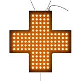 LED-Kreuzschild für medizinische Einrichtungen, Neonlicht für Apotheken, 3 Beleuchtungsmodi, stetiges gestaffeltes Blinken, Vollblinken, 30 × 30 cm großes Acryl-Hängeschild mit Kette für Apotheken