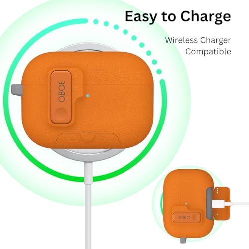 Image of Oboe Aegis Case 'Compatible with' Apple Airpods Pro 3 Case Full Protection Cover with Phone Stand, Magnetic Lock & Keyring (Stone Orange) [AIRPODS & Charging CASE NOT Included]