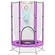 AIYAPLAY Kindertrampolin Ø140cm Outdoor Trampolin für Kinder mit Sicherheitsnetz Reißverschluss Gummiseil Randabdeckung, Gartentrampolin mit Wolken-Muster, für Indoor und Outdoor