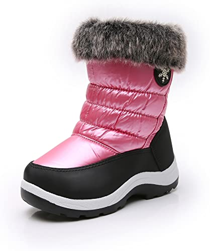 Apakowa Bottes de neige pour tout-petit Winter Princess Bottes d'extérieur(Color :Darkpink, Size : 26 EU) Cover
