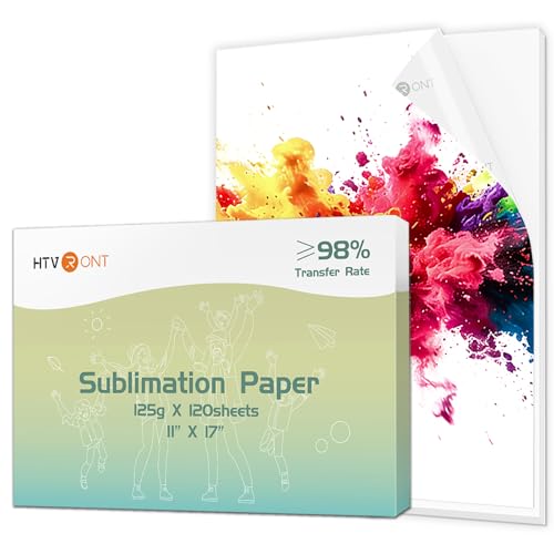 HTVRONT Sublimation Paper 11x17 Inch - 120 Sheets Easy to Transfer Sublimation Paper for T-shirts Tumblers Mugs (A3)